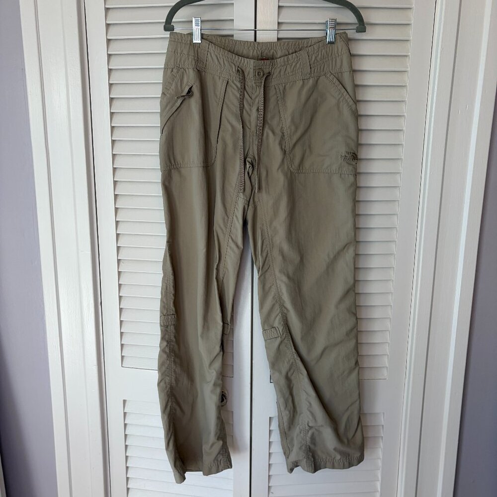 The North Face women's hiking pants 6 khaki drawstring straight leg utility